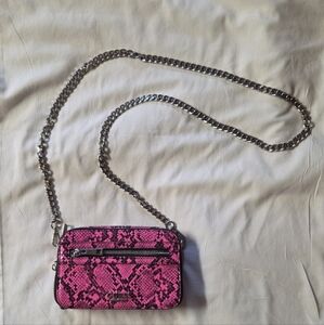 Pink Snake Print Crossbody Bag